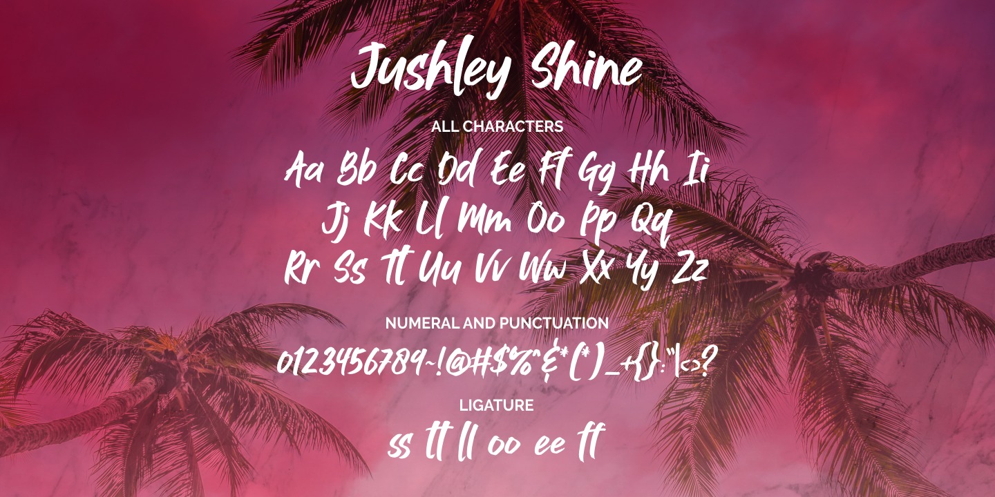 Пример шрифта Jushley Shine Regular